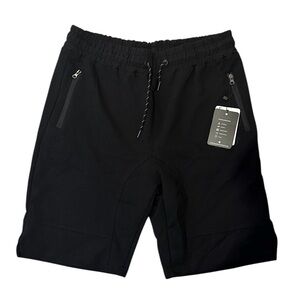 Men's Black Athletic Shorts with Zipper Pockets